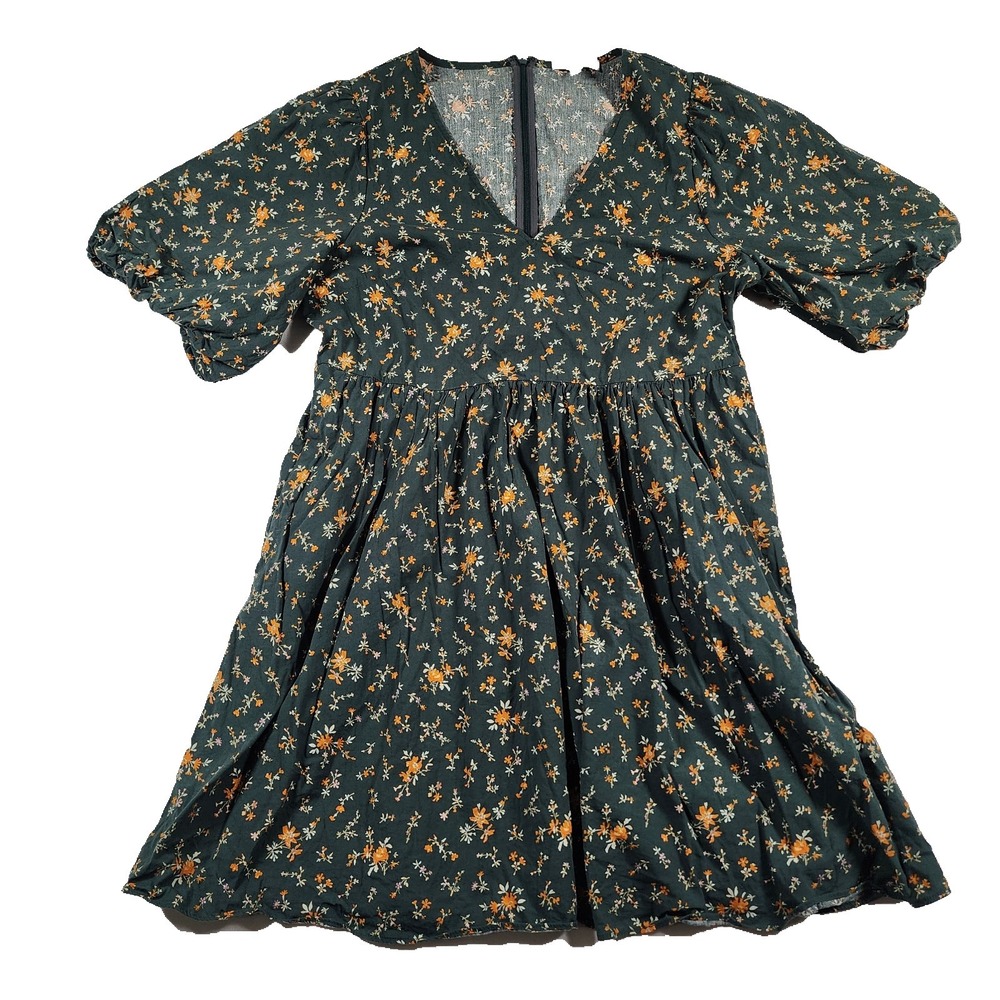 Madewell Dress Womens 14 Mini Ditsy Floral Puff Sleeve V Neck Cottage Boho Fairy